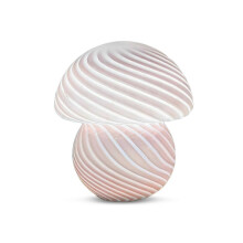 (US) Retro Stripe Night Light Mushroom Lamp, Adjustable Brightness, 4 Plug Type Bedside Lamps EU/UK/AU/US