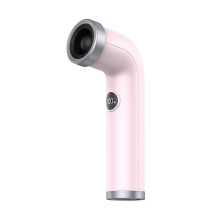 (pink) Fashionable Compact Reliable Smart Digital Display Handheld Portable Bladeless Turbine Bend Tube Electric Fan