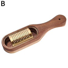 (Golden) Chic Multi-functional Classic Plated Stainless Golden Box Cheese Cheese Grater Grater Steel Acacia Wood Reliable