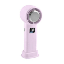 (Pink) Effective outdoor Classic Classic USB fan neck small desktop handheld Portable Exceptional fan hanging fan mini