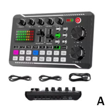 (purple 24OZ) F998 Professional Live Sound Card Set Audio Mixer & Voice Changer