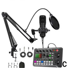 (purple 32OZ) F998 Professional Live Sound Card Set Audio Mixer & Voice Changer
