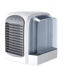 4-in-1 Tragbarer Tischluftkühler, USB-Ventilator, Luftbefeuchter, LED-Nachtlicht, Grau