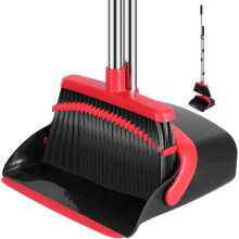 nacena Broom and Dustpan Set, 52-in Long Adjustable Handle Broom Dustpan Combo with Dustpan Teeth to Automatically Clean Hair