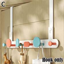 (White) Door hook door hanger free punch door clothes hook door behind the hook hanger