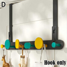 (Hook style Yellow and green) Door hook door hanger free punch door clothes hook door behind the hook hanger