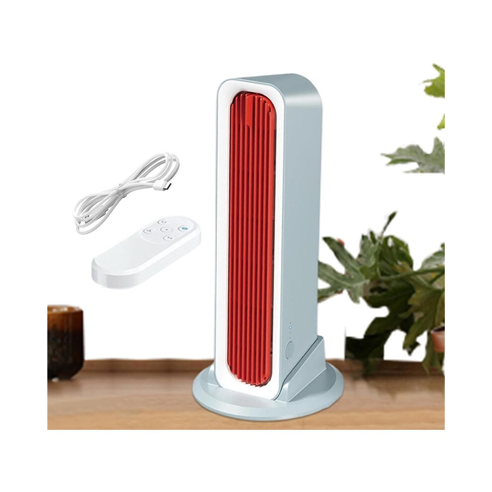 Oscillating Tower Fan Quiet Bladeless Desktop Cooling Fan 3 Speed Bedroom Office Blue 8581299262673