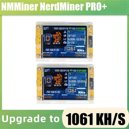 2 Peças 1060KH/S NMMiner NerdMiner Atualizado Harshrate 2,8 Polegadas  Display Bitcoin Crypto Solo Lottery Miner NerdMiner 1