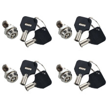 4pcs 12mm Threaded Keyed Quarter Turn Cam Lock for Drawer Box Locker