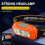 (Sharp bubble E14, Orange) Super Bright LED Headlight Motion Sensor USB Rechargeable Headlamp Camping Light 4