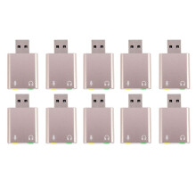 10X USB Sound Card 7.1 External USB to Jack 3.5mm Headphone Adapter Stereo Audio Mic Sound Card for Pc Computer Laptop