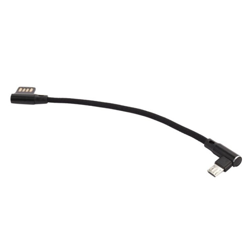 2pcs 15cm Micro- USB 5Pin Right Angle to Left Right Angle 90 Degree USB 2.0 Dual Elbow Data Charging Cable 2