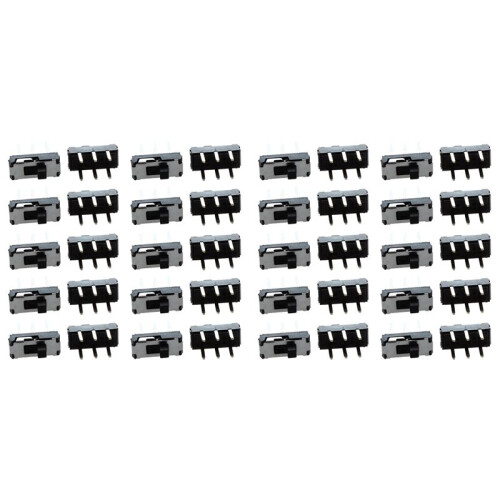 40 Pezzi  / Off /  DPDT 2P2T 6 Perno Verticale DIP Slitta  9X4X3.5mm