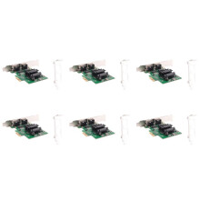 6X 2-Port Gigabit PCIe Network Card 1000M Dual PCI Express Ethernet Adapter with 82571EB LAN NIC Card for Windows