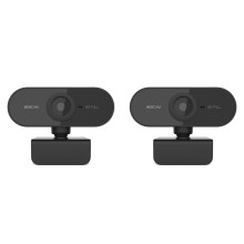 2X Webcam 1080P avec Microphone Webcam HD CaméRa USB pour PC Portable, Zoom, Skype, Facetime, Windows, Linux