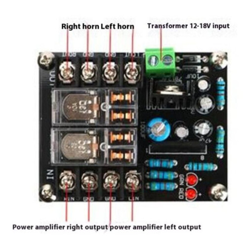 UPC1237 Speaker Protection Circuit Board with Startup Delay and Direct Current Protections for Amplifiers AC12-18V 2