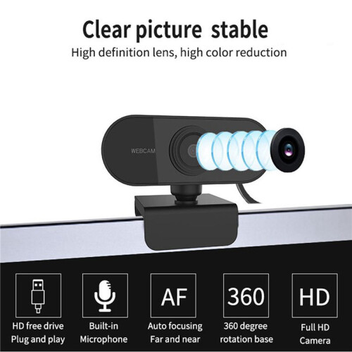 2X Webcam 1080P avec Microphone Webcam HD CaméRa USB pour PC Portable, Zoom, Skype, Facetime, Windows, Linux 1