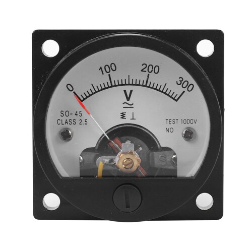 4X AC 0-300V Round Analog Dial Panel Meter Voltmeter Gauge Black 1