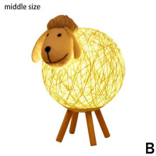 (Medium size, Black 13cm) Little Sheep Desk Lamp Bedside Table Lamp Bedroom Cartoon Girl Night Light