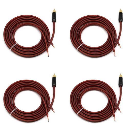 4X RCA Speaker Cable Bare Wire to RCA Plug, Replace RCA Plug Connector Adapter to Bare Wire Open Audio Video