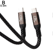 (Silvery 1pcs) Thunderbolt USB4 Data Line Type C Cable 8K Projection PD 240w Fast CharginH