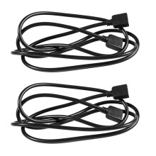 2X LED Lignes RGB 4 Broches Femelle A Femelle Cable D'Extension de Connecteur Noir 1M