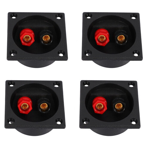 4X New Square Board Binding Post Speaker Box Terminal Cup Wire Cable Box Connector