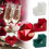 (White 2pcs) Red Heart Ring Box, Engagement Ring Box, Mechanical Surprise Ring Box 2