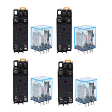 4X 220/240V AC Bobine DPDT Relais de Puissance MY2NJ 8 Broches W Base de Prise