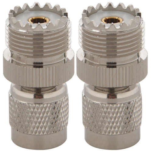 2X TNC-Stecker auf PL259 UHF-Adapterbuchse, Silber
