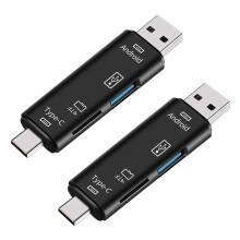 2X 5-In-1 OTG Card Reader Micro- / Card / USB Reader Support TF Android Type-C Phone / Computer / Type-C Universal