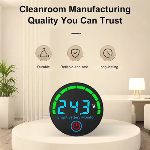 LED Battery Level Indicator Digital Voltmeter 12V/24V/36V/48V Voltage Charge Tester Lithium Battery Capacity Board White 2
