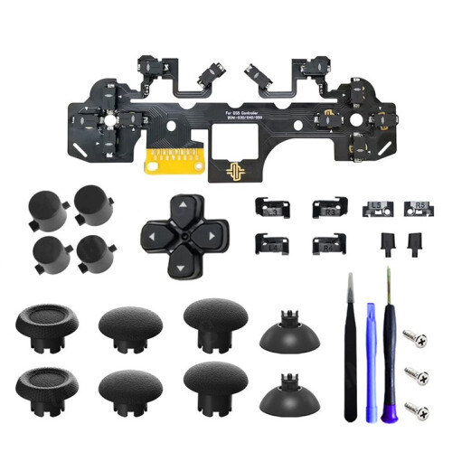 Ergonomic Micro- Tactile Clicky Hair Trigger Kit+Joystick Cap for PS5 Controller BDM-030/040/050 12 Key Click A