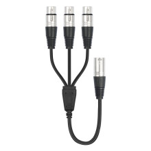 3-Pins XLR Mannelijk Naar 3 Vrouwelijk Y-Splitterkabel, XLR-Splitter 1 Mannelijk Naar 3 Vrouwelijk Audiokabel voor Mixermicrofoon