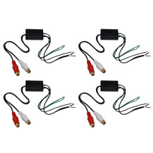 4X Conversor de Salida de LíNea de Altavoz una 2 RCA IN/OUT Alto / Bajo para Audio de AutomóVil