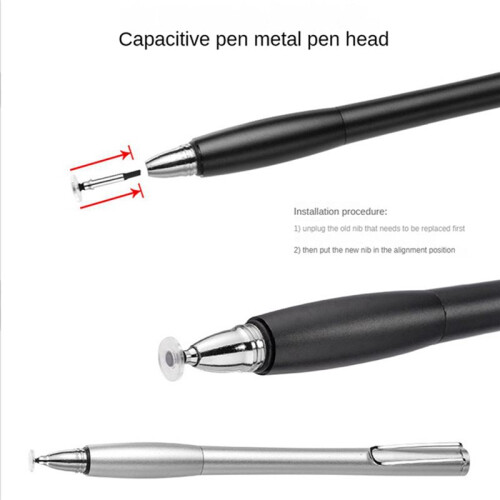 10PCS Universal Stylus Pen Transparent Disc Capacitive Screen Touch Pen Replacement Tip Drawing Writing Nib Pencil 1