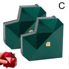 (Blue 2pcs) Red Heart Ring Box, Engagement Ring Box, Mechanical Surprise Ring Box
