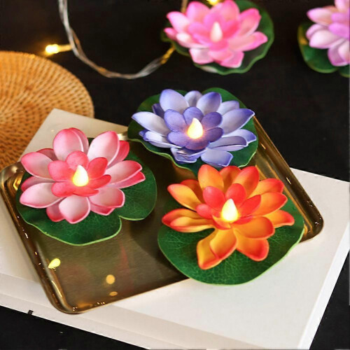 6Pcs Floating Pool Lights, Floating Lotus Light for Pond, Pond Lights Floating 1