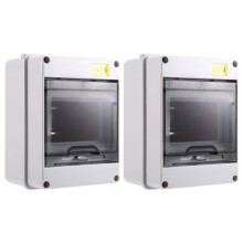 2PCS HT-5 Way IP65 Mcb Breaker Box Distribution Protection Box Power Electronic Din Rail Enclosure for Circuit Breaker