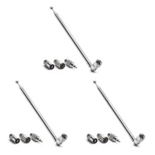 3X Staafantenne 3,5 mm Adapter FM-Radioantenne Vervangende Telescopische Schroef F-Type Mannelijke Stekkerconnector AV-Stereo-Ontvanger