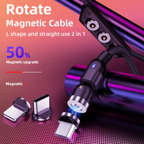 4X Round Magnetic Cable Plug Phone Android Magnet Charger Plug Micro-USB Fast Charging Adapter 2