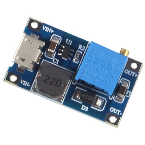 10 Stuks 2A - MT3608 Step  Boost Module met Micro-USB, Step  Boost Converter Voedingsspanningsregelaar 1