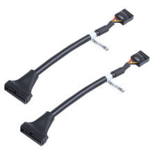 2X 15cm USB 3.0 20 Pin Header Male to USB 2.0 9 Pin Female Adapter Cable