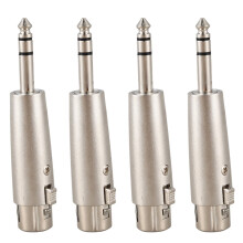 4X New XLR to Female 6.3mm JACK LEAD PLUG Mic Microphone Patch Cable Adapter