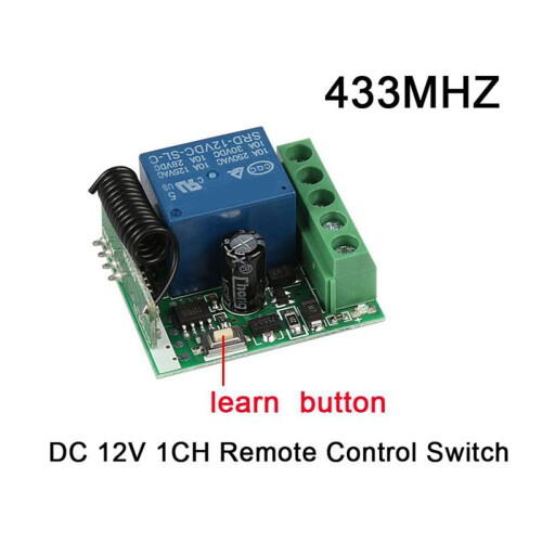 2X  12V 1CH 433MHz Universal Wireless Remote Control  RF Relay Receiver 433 MHz Transmitter Button Module Diy 2