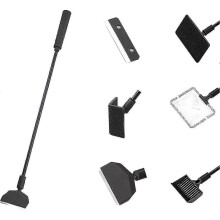 6-in-1 Aquarium Cleaning Tools Fish Tank Cleaning Kit with Long Handle, Algae Scraper,Flat Cleaning Pad,Right-Angle Cleaning Pad,Fish Net, Gravel Rake