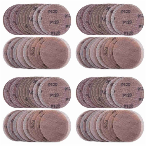 120 Pcs Mesh Sanding Discs 125mm 80-600 Grit Hook and Loop Sanding Paper Dry Abrasive Discs for Sander Replacement Pads