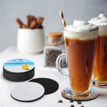 120 Pack Sublimation Blank Coaster, Round Sublimation Blank Cup Mat, Rubber Heat Transfer Press Cup Coaster, 4 Inches