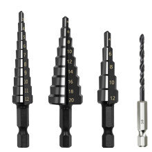 4Pcs 3-12 4-12 4-20mm HSS Straight Step Drill Bit Nitride Twist Drill Wood Metal Hole Cutter Core Drilling Tools