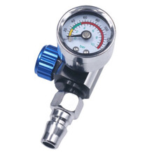 1/4 Pouce Bsp Outil de Soupape de RéGulateur D'Air Durable Petit ManomèTre de Queue avec Buse pour Outil de PulvéRisation